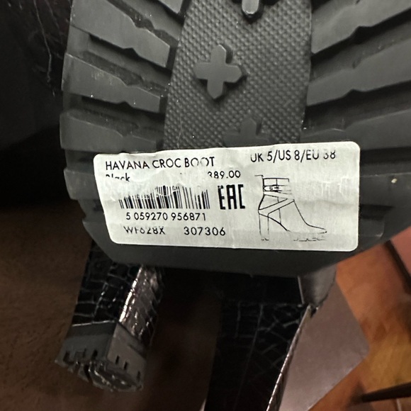 All Saints Havana Crocodile Leather Boots Size 8 - Picture 13 of 13